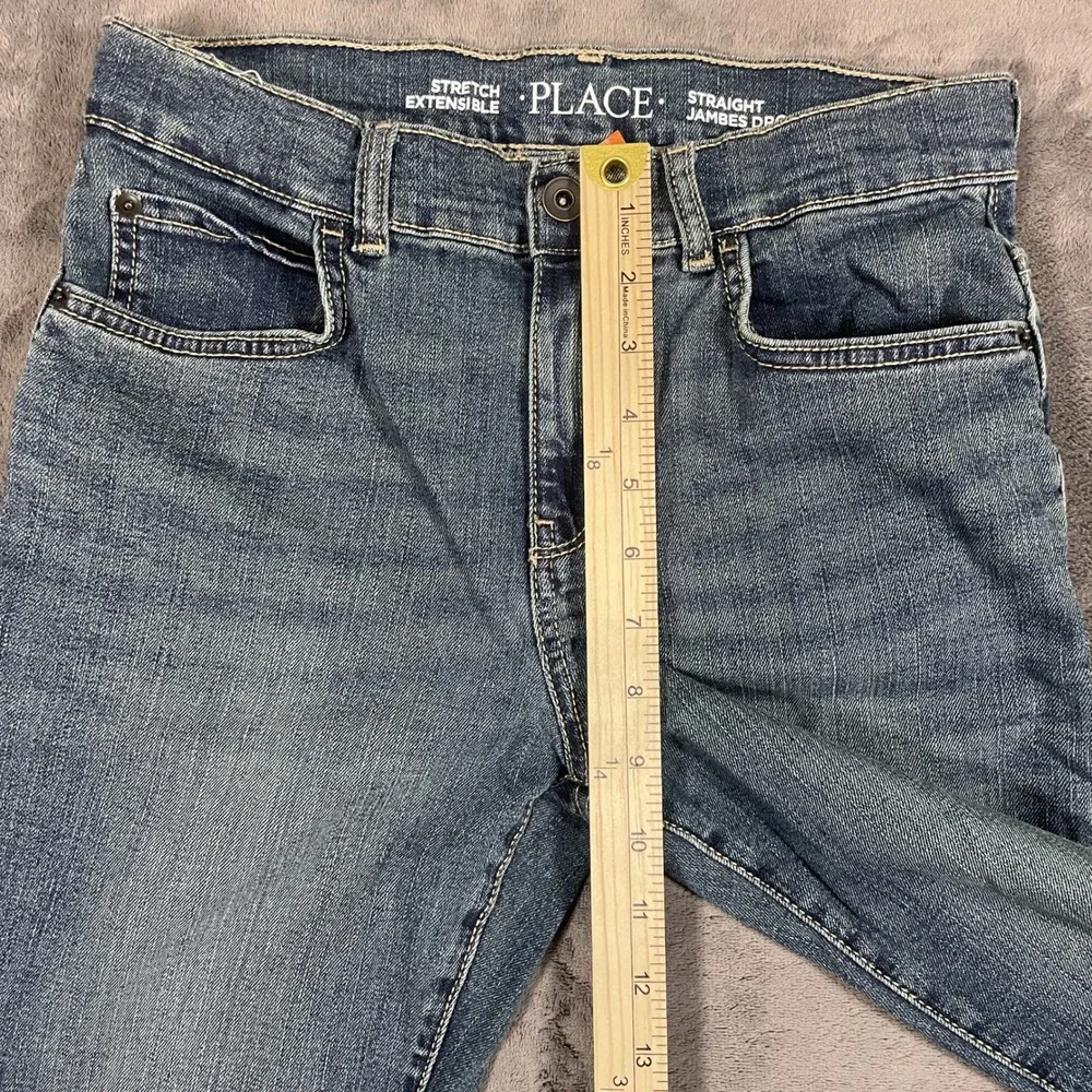 The Children's Place Straight Stretch Jeans 14 Blue Denim Cotton Blend
